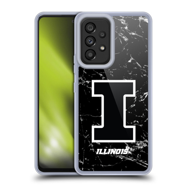 University Of Illinois U Of I University Of Illinois Black And White Marble Soft Gel Case for Samsung Galaxy A53 5G (2022)