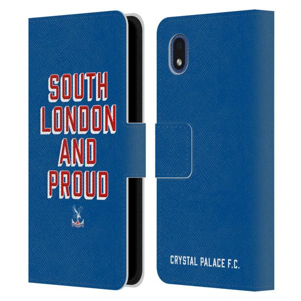 Crystal Palace FC Crest South London And Proud Leather Book Wallet Case Cover For Samsung Galaxy A01 Core (2020)