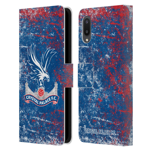 Crystal Palace FC Crest Distressed Leather Book Wallet Case Cover For Samsung Galaxy A02/M02 (2021)