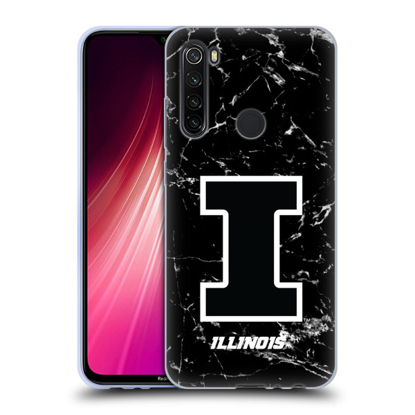 University Of Illinois U Of I University Of Illinois Black And White Marble Soft Gel Case for Xiaomi Redmi Note 8T