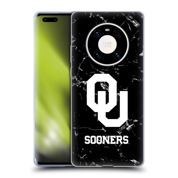 University of Oklahoma OU The University of Oklahoma Black And White Marble Soft Gel Case for Huawei Mate 40 Pro 5G