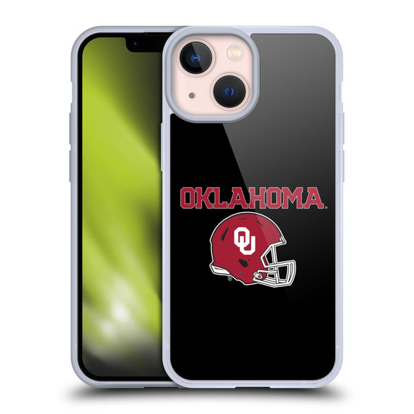 University of Oklahoma OU The University of Oklahoma Helmet Logotype Soft Gel Case for Apple iPhone 13 Mini