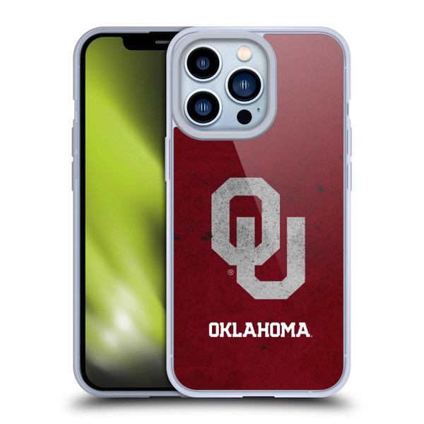 University of Oklahoma OU The University of Oklahoma Distressed Look Soft Gel Case for Apple iPhone 13 Pro