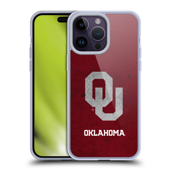 University of Oklahoma OU The University of Oklahoma Distressed Look Soft Gel Case for Apple iPhone 14 Pro Max