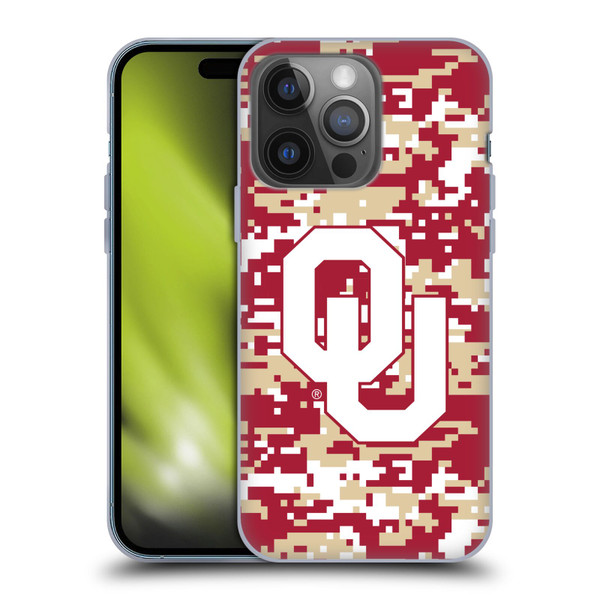 University of Oklahoma OU The University of Oklahoma Digital Camouflage Soft Gel Case for Apple iPhone 14 Pro