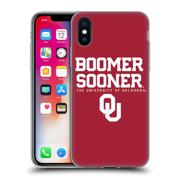 University of Oklahoma OU The University of Oklahoma Boomer Sooner Soft Gel Case for Apple iPhone X / iPhone XS