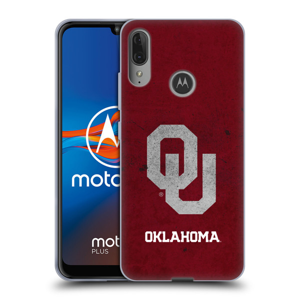 University of Oklahoma OU The University of Oklahoma Distressed Look Soft Gel Case for Motorola Moto E6 Plus