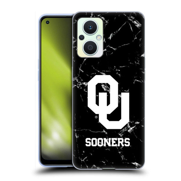 University of Oklahoma OU The University of Oklahoma Black And White Marble Soft Gel Case for OPPO Reno8 Lite