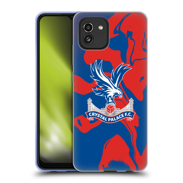 Crystal Palace FC Crest Red And Blue Marble Soft Gel Case for Samsung Galaxy A03 (2021)