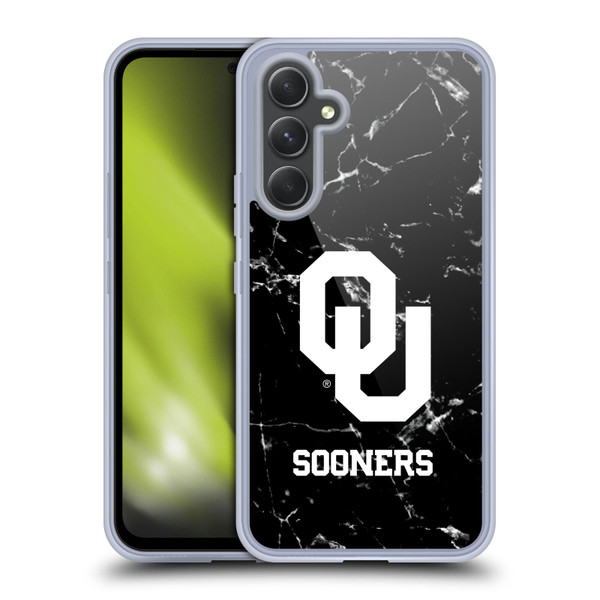 University of Oklahoma OU The University of Oklahoma Black And White Marble Soft Gel Case for Samsung Galaxy A54 5G