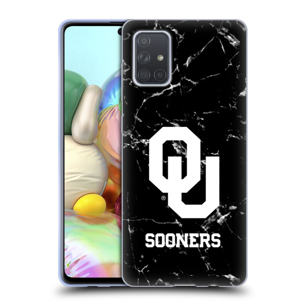 University of Oklahoma OU The University of Oklahoma Black And White Marble Soft Gel Case for Samsung Galaxy A71 (2019)