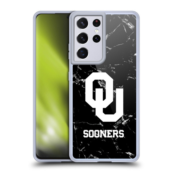 University of Oklahoma OU The University of Oklahoma Black And White Marble Soft Gel Case for Samsung Galaxy S21 Ultra 5G