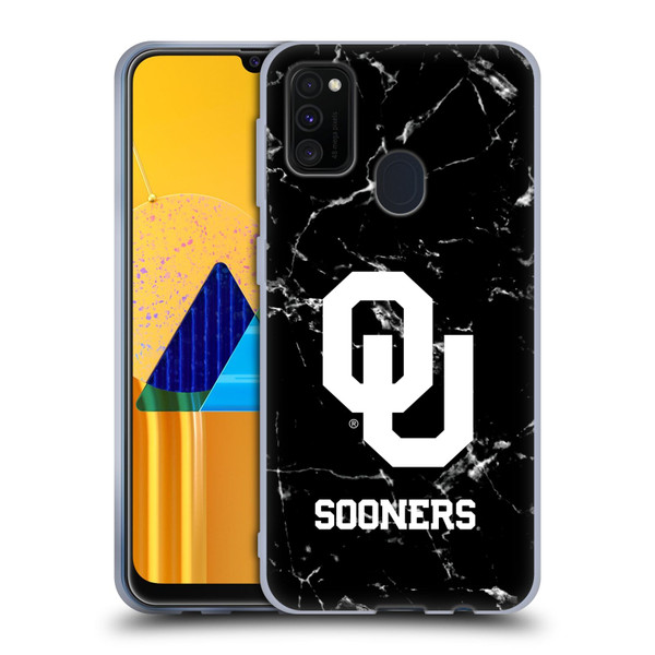 University of Oklahoma OU The University of Oklahoma Black And White Marble Soft Gel Case for Samsung Galaxy M30s (2019)/M21 (2020)