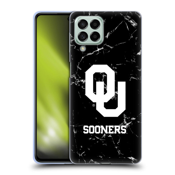 University of Oklahoma OU The University of Oklahoma Black And White Marble Soft Gel Case for Samsung Galaxy M53 (2022)