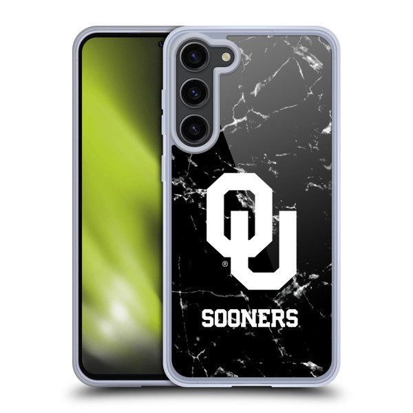 University of Oklahoma OU The University of Oklahoma Black And White Marble Soft Gel Case for Samsung Galaxy S23+ 5G