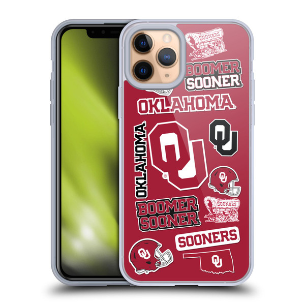 University of Oklahoma OU The University Of Oklahoma Art Collage Soft Gel Case for Apple iPhone 11 Pro