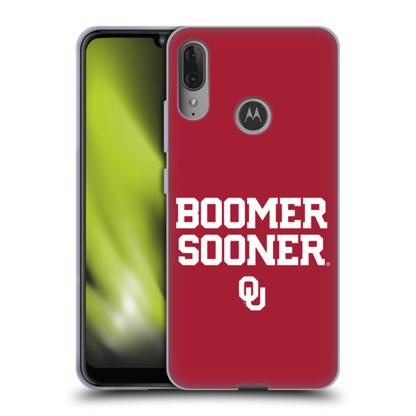 University of Oklahoma OU The University Of Oklahoma Art Boomer Soft Gel Case for Motorola Moto E6 Plus