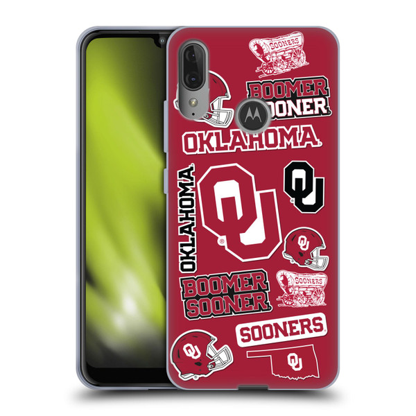 University of Oklahoma OU The University Of Oklahoma Art Collage Soft Gel Case for Motorola Moto E6 Plus