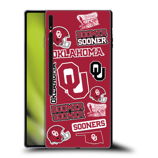 University of Oklahoma OU The University Of Oklahoma Art Collage Soft Gel Case for Samsung Galaxy Tab S8 Ultra