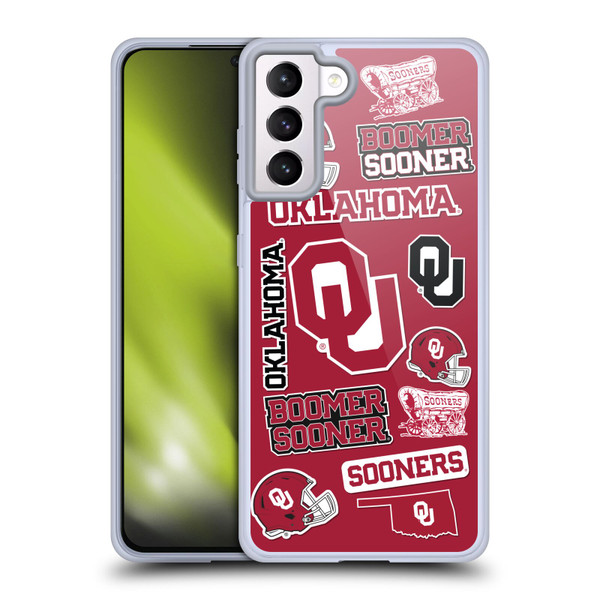 University of Oklahoma OU The University Of Oklahoma Art Collage Soft Gel Case for Samsung Galaxy S21+ 5G