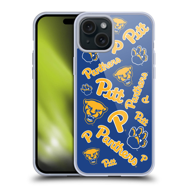University Of Pittsburgh University of Pittsburgh Art Pattern 1 Soft Gel Case for Apple iPhone 15 Plus