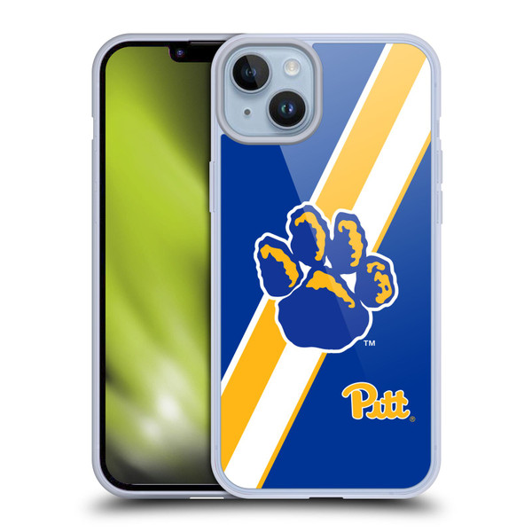 University Of Pittsburgh University Of Pittsburgh Stripes Soft Gel Case for Apple iPhone 14 Plus