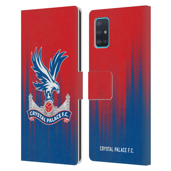 Crystal Palace FC Crest Halftone Leather Book Wallet Case Cover For Samsung Galaxy A51 (2019)