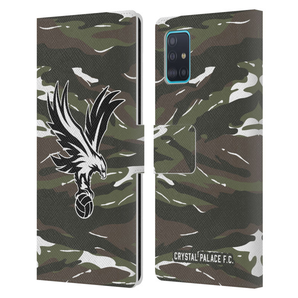Crystal Palace FC Crest Woodland Camouflage Leather Book Wallet Case Cover For Samsung Galaxy A51 (2019)