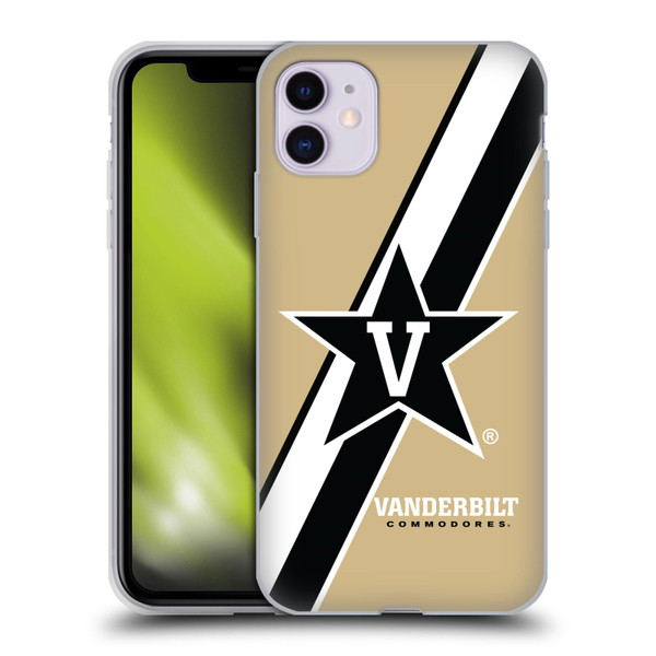 Vanderbilt University Vandy Vanderbilt University Stripes Soft Gel Case for Apple iPhone 11