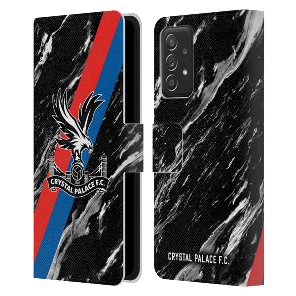 Crystal Palace FC Crest Black Marble Leather Book Wallet Case Cover For Samsung Galaxy A52 / A52s / 5G (2021)