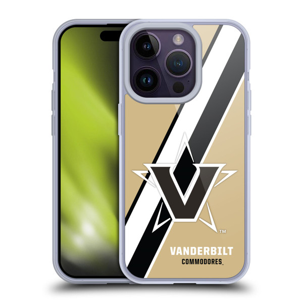 Vanderbilt University Vandy Vanderbilt University Stripes Soft Gel Case for Apple iPhone 14 Pro