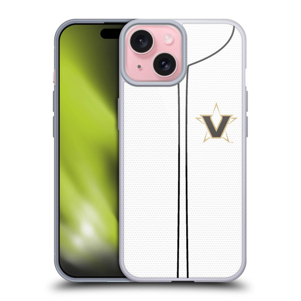 Vanderbilt University Vandy Vanderbilt University Baseball Jersey Soft Gel Case for Apple iPhone 15