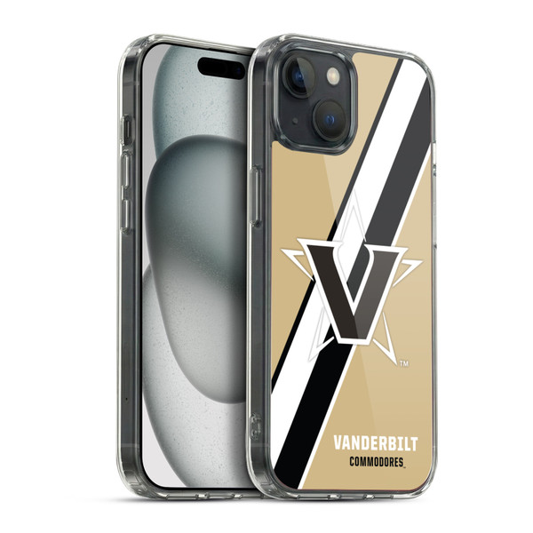 Vanderbilt University Vandy Vanderbilt University Stripes Soft Gel Case for Apple iPhone 15 Plus & MagSafe