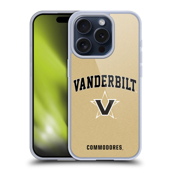 Vanderbilt University Vandy Vanderbilt University Campus Logotype Soft Gel Case for Apple iPhone 15 Pro