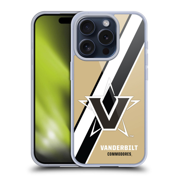 Vanderbilt University Vandy Vanderbilt University Stripes Soft Gel Case for Apple iPhone 15 Pro