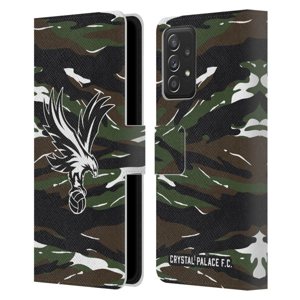 Crystal Palace FC Crest Woodland Camouflage Leather Book Wallet Case Cover For Samsung Galaxy A53 5G (2022)