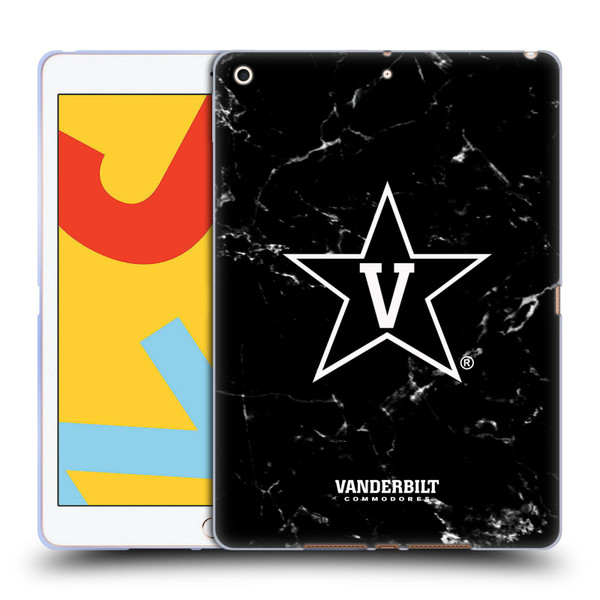 Vanderbilt University Vandy Vanderbilt University Black And White Marble Soft Gel Case for Apple iPad 10.2 2019/2020/2021