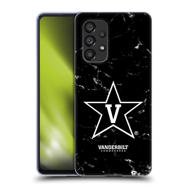 Vanderbilt University Vandy Vanderbilt University Black And White Marble Soft Gel Case for Samsung Galaxy A53 5G (2022)