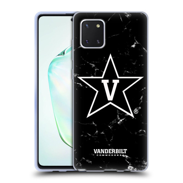 Vanderbilt University Vandy Vanderbilt University Black And White Marble Soft Gel Case for Samsung Galaxy Note10 Lite