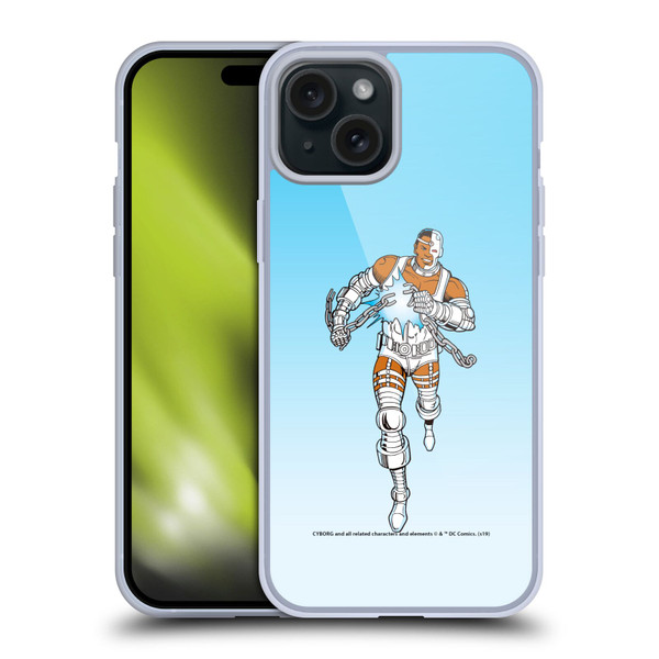 Cyborg DC Comics Fast Fashion Classic 2 Soft Gel Case for Apple iPhone 15 Plus