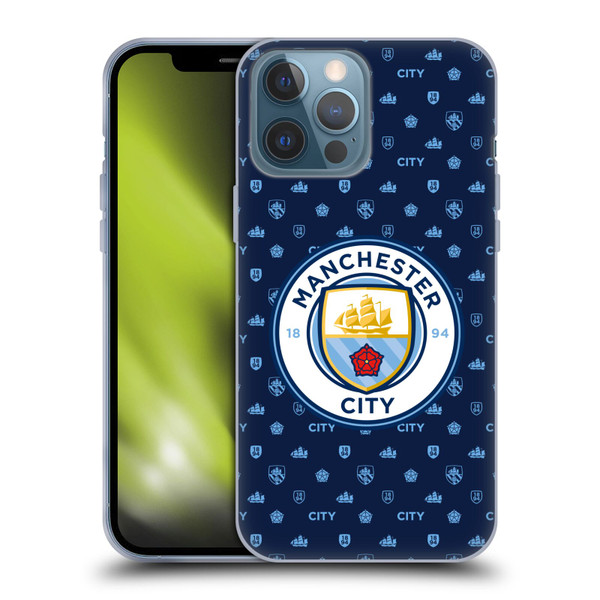 Manchester City Man City FC Patterns Dark Blue Soft Gel Case for Apple iPhone 13 Pro Max