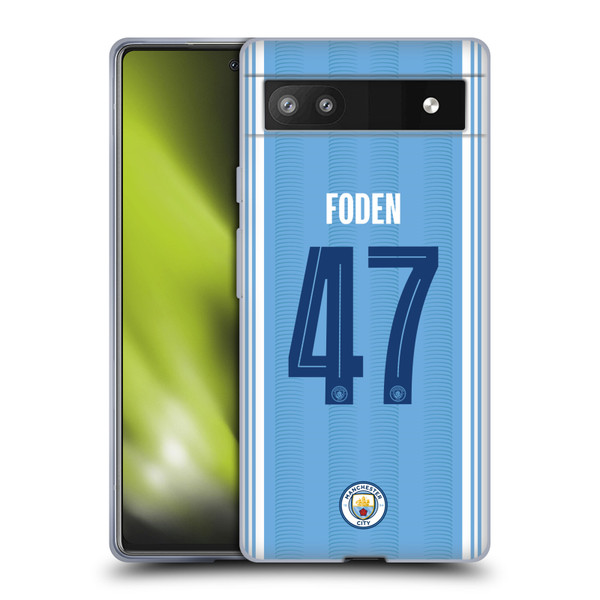 Manchester City Man City FC 2023/24 Players Home Kit Phil Foden Soft Gel Case for Google Pixel 6a