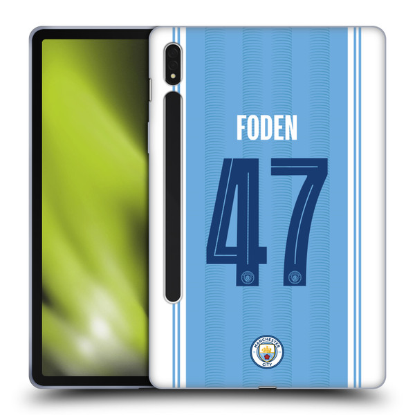 Manchester City Man City FC 2023/24 Players Home Kit Phil Foden Soft Gel Case for Samsung Galaxy Tab S8