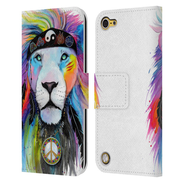 Pixie Cold Cats Hippy Lion Leather Book Wallet Case Cover For Apple iPod Touch 5G 5th Gen