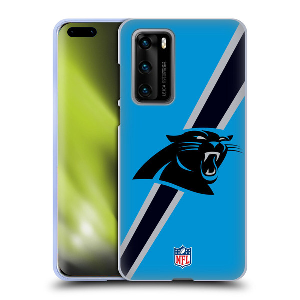 NFL Carolina Panthers Logo Stripes Soft Gel Case for Huawei P40 5G