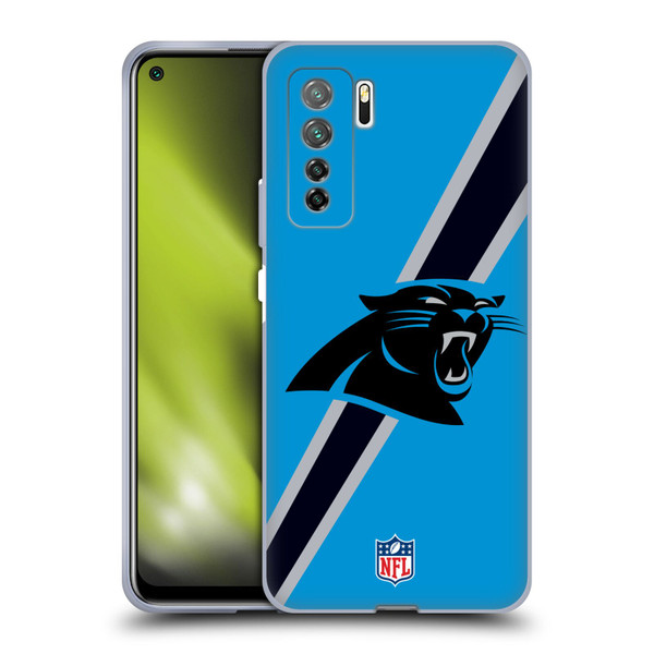 NFL Carolina Panthers Logo Stripes Soft Gel Case for Huawei Nova 7 SE/P40 Lite 5G