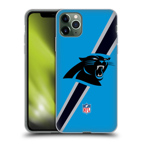 NFL Carolina Panthers Logo Stripes Soft Gel Case for Apple iPhone 11 Pro Max
