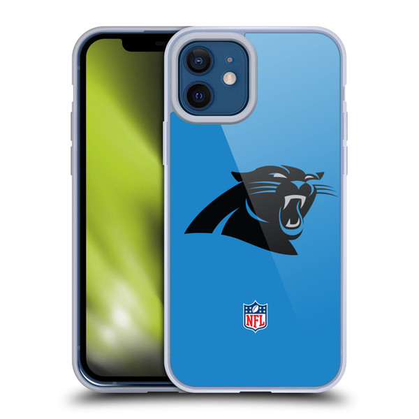 NFL Carolina Panthers Logo Plain Soft Gel Case for Apple iPhone 12 / iPhone 12 Pro