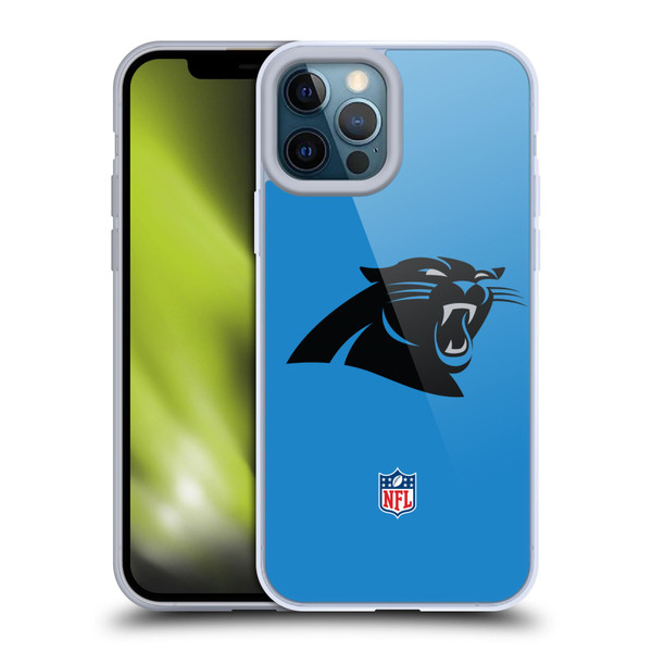 NFL Carolina Panthers Logo Plain Soft Gel Case for Apple iPhone 12 Pro Max