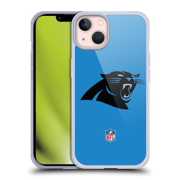NFL Carolina Panthers Logo Plain Soft Gel Case for Apple iPhone 13